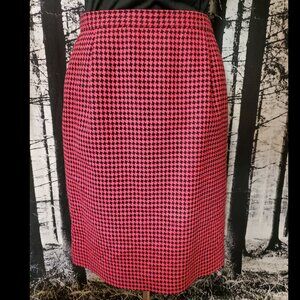 Pendleton Vintage Skirt Midi Wool Houndstooth 80s Academia GrandmaCore 12 Petite